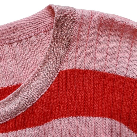 English Factory Multicolor Stretchy Crew neck BoyCon Striped Sweater Size L - Picture 6 of 13